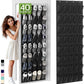 Unjumbly Over the Door Shoe Organizer with 40 Large Breathable Mesh Pockets, Space Saving Shoe Holder, Hanging Shoe Rack for Entryway Bedroom Closet Storage (Black, 40 Pockets)