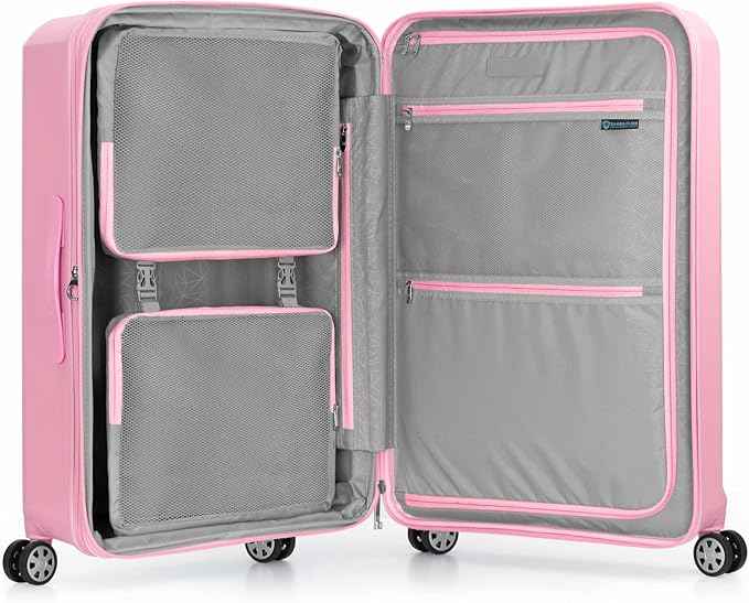Traveler's Choice Pagosa Hardshell Expandable Luggage with Spinner Wheels, Pink, 3-Piece Set (22/26/30)