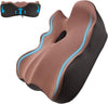 Seat Cushion, X-Large Memory Foam Office Chair Cushion, for Pressure Relief Sciatica & Pain Relief for Long Sitting Hours on Office/Home Chair, Car (Brown)