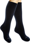 Cotton Compression Socks for Women & Men. 15-20 mmHg Support Knee-High Navy Blue S/M
