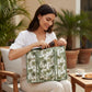 Cotton Quilted Tote Bag for Women – Large Beach & Travel Tote with Zipper, Reusable Grocery Bag