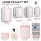 10 Set Compression Packing Cubes for Travel Essentials,Compressible Expandable Packing Cubes for Suitcase,OlarHike Luggage Organizer Bags for Travel,Handy Helper for Organizing Clothes(Pink Stripped) - Roamly