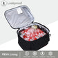 MIER Expandable Lunch Bag Insulated Lunch Box for Men to Work Travel Portable Lunchbox Bags with Shoulder Strap and Water Bottle Holder(Black/Red)