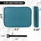 Electronics Organizer,Travel Cable Organizer Bag,Water Resistant Double Layers Pouch for Cable,Cord,iPhone,iPad Mini,Gift for Men Electronic Accessories Storage Case with 5 Cable Ties,Green