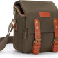 CADeN Compact Camera Bag Case Canvas Leather Trim Compatible for Nikon, Canon, Sony Mirrorless Camera and Lenses Waterproof, Camera Shoulder Messenger Bag (Small 1.0 Brown)