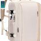 PIJUSHI Travel Backpack for Women Expandable Carry on Luggage Backpack Airline Approved Personal Item Laptop Bag(PE034 Classic Beige)