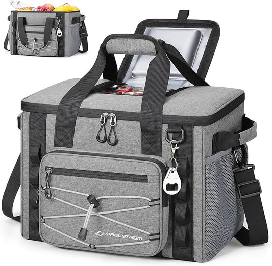 Maelstrom Soft Sided Cooler Bag, 30/40 Can Collapsible Insulated Ice Chest, Large Leakproof Portable Storage for Camping, Travel, Kayaking & Beach