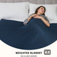 L'AGRATY Knitted Weighted Blanket - 50"x60" 7lbs Cooling Chunky Knit Heavy Blanket for Adults Braided Crochet Throw Thick Cable Yarn Knit Decorative No Beads Evenly Weighted Machine Washable