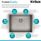 KRAUS Standart PRO™ 23-inch 16 Gauge Undermount Single Bowl Stainless Steel Kitchen Sink with WasteGuard™ Continuous Feed Garbage Disposal, KHU101-23-100-75MB
