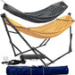Tranquillo Universal Hammock with Stands Electro Static Coated Steel, Adjustable Foldable Hammock Stand with 2 Layered Polyester Net and Carry Bag for 2 Persons (Combo - Yellow)