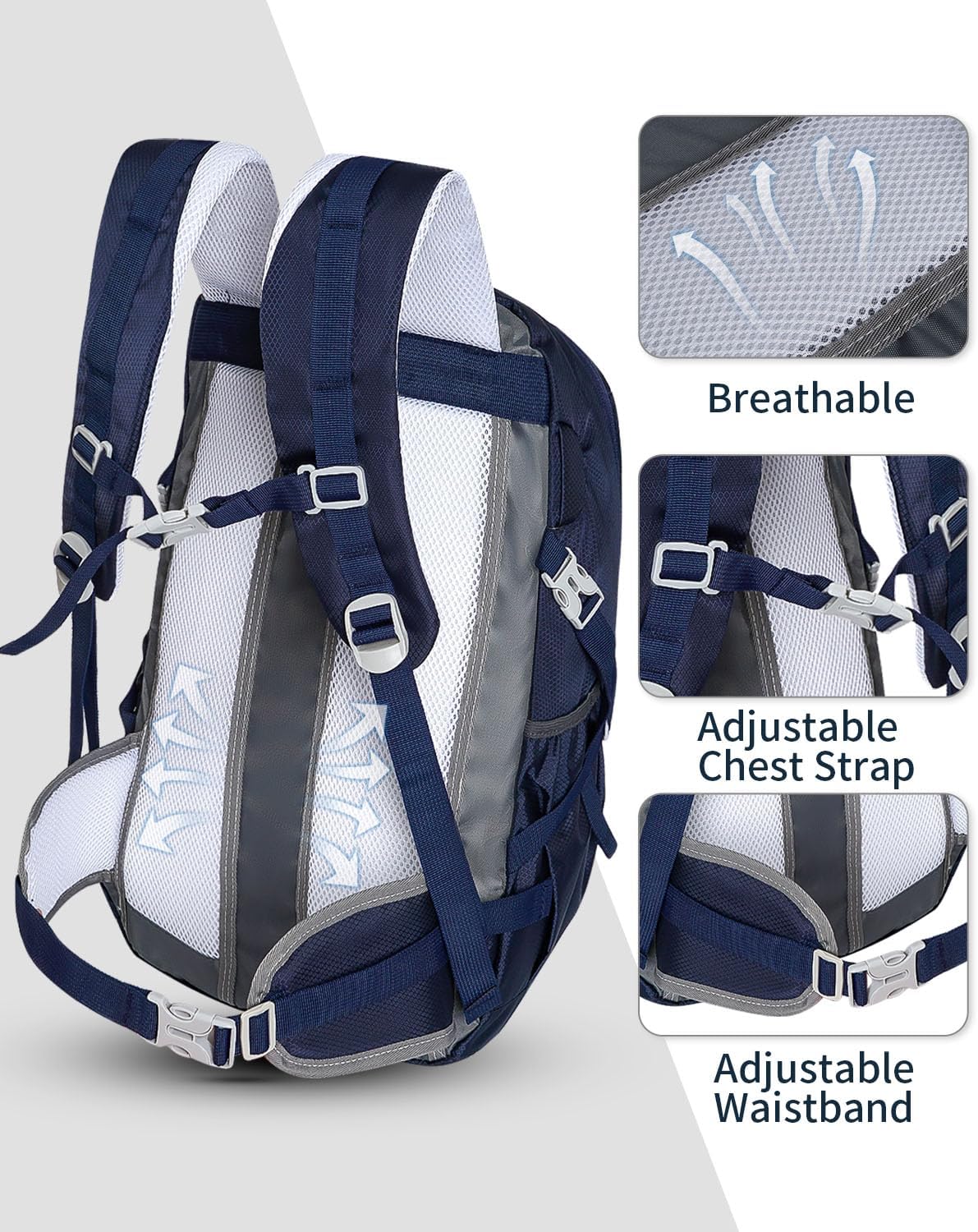 Hiking Backpack 40L Lightweight Waterproof Daypack for Men Women Outdoor Camping Mountaineering Trekking Travel Bag - Roamly