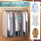 10" Gusseted Garment Bags for Hanging Clothes 40" Suit Bags for Open Closet Storage, Side Clear Clothing Cover for Coat, Dress, Jacket, Shirt, Fur Wardrobe Protector, 3 Packs, Grey