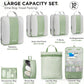 10 Set Compression Packing Cubes for Travel Essentials,Compressible Expandable Packing Cubes for Suitcase,OlarHike Luggage Organizer Bags for Travel,Handy Helper for Organizing Clothes(Matcha Green) - Roamly
