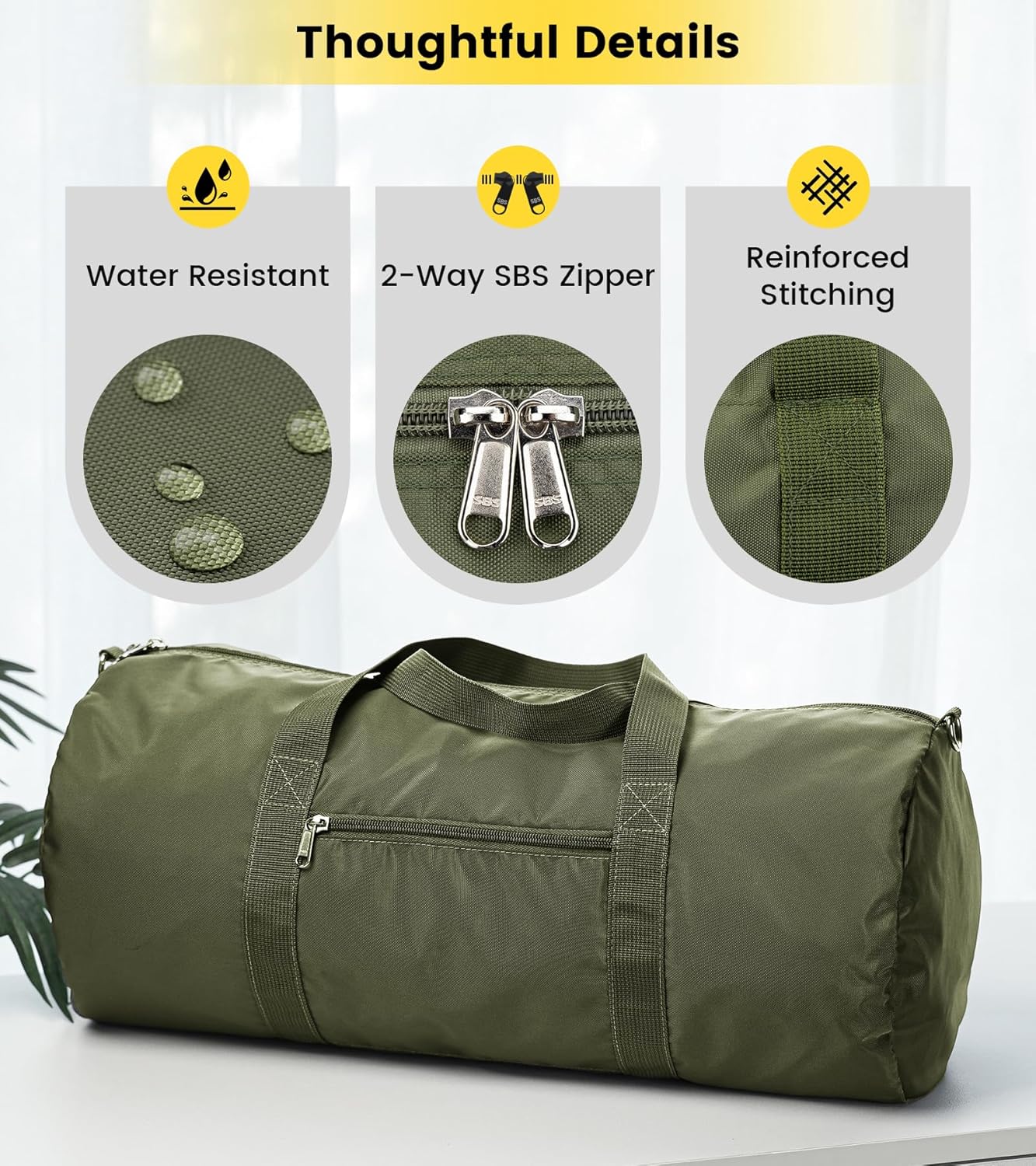 Vorspack Duffel Bag 20-24-28 Inches Foldable Gym Bag for Men Women Duffle Bag Lightweight with Inner Pocket for Travel Sports - Roamly