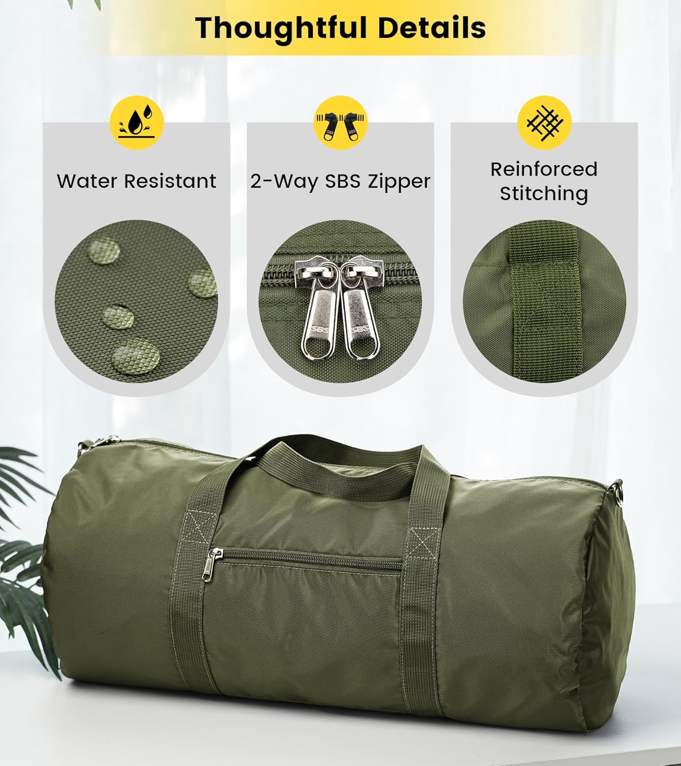Vorspack Duffel Bag 20-24-28 Inches Foldable Gym Bag for Men Women Duffle Bag Lightweight with Inner Pocket for Travel Sports - Roamly