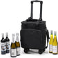 Wine Bags for Travel - 6 Bottle Wine Bag/Wine Carrier - Wine Luggage For Professionals and Consumers. 3-in-1 Wine Tote, Rolling Suitcase and Insulated Cooler Bag with Removable Dividers