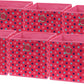 SIMPLE HOUSEWARE 10-Inch Collapsible Fabric Cube Storage Bin with Handles, Printed Design, 6 Pack, Pink