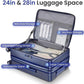 3 Piece Luggage Set 100% PC Hardshell, Front Opening Expandable Suitcase (20/24/28) with Laptop Compartment & Free Custom PVC Covers, Lightweight Spinner Wheels TSA Lock (Navy Blue)