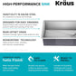 KRAUS Kore 32-Inch Undermount Workstation 16 Gauge Single Bowl Stainless Steel Kitchen Sink with Accessories, KWU110-32