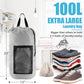 Laundry Bag Backpack, 2PCS Extra Large Travel Laundry Bag with Mesh Pocket & Adjustable Shoulder Straps,Dirty Clothes Travel Bag for College Students Dorm,Apartment(Light Gray)