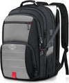 18.4 Inch Extra Large Travel Backpack, TSA Laptop Backpack with USB Port, 55L Water Resistant Carry on College School Computer Backpack Men Women, Grey - Roamly