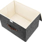 TYEERS Collapsible Storage Boxes, Washable Fabric Storage Bins with Lids, 14.9x9.8x9.8 inches, 2 Pack, Black