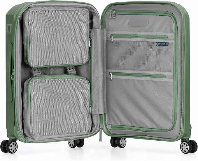 Traveler's Choice Pagosa Hardshell Expandable Luggage with Spinner Wheels, Green, 22-Inch Carry-on