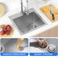 15x15 inch Drop in Bar Sink, 15 inch Small Kitchen Sink Topmount 18 Gauge Single Bowl Stainless Steel Bar Sink with Basket Strainer Drain & Bottom Grid