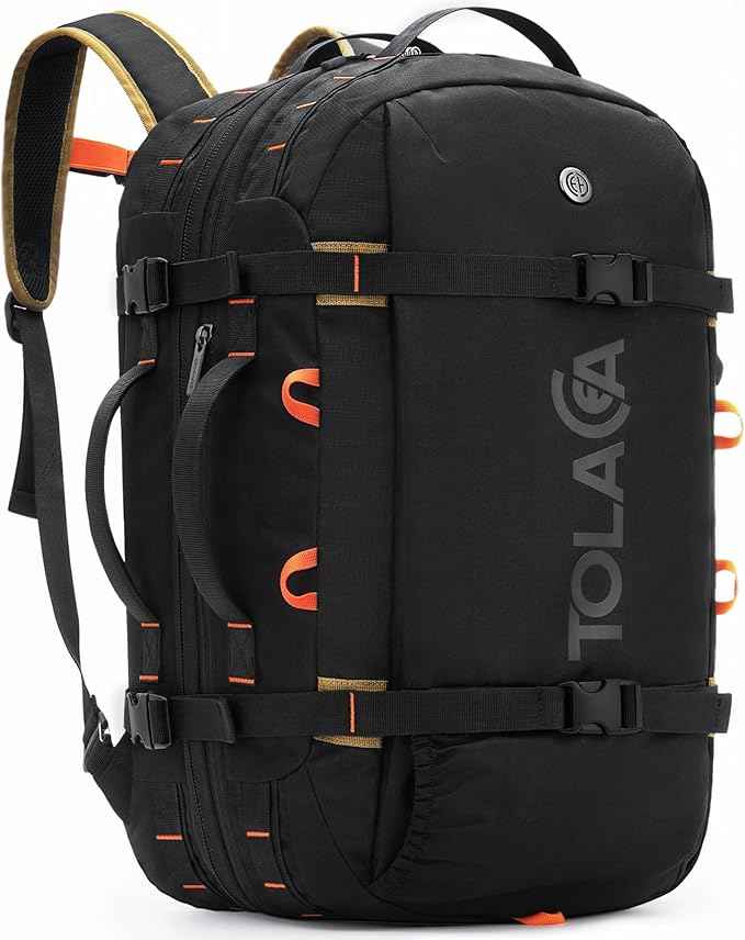 Tolaccea Travel Backpack for Men Women, 40L-50L Carry On Backpack with Wet Dry Compartment, TSA Approved Laptop Daypack Fits 15.6", Convertible Expandable Large Rucksack Duffel Bag for Work Travel