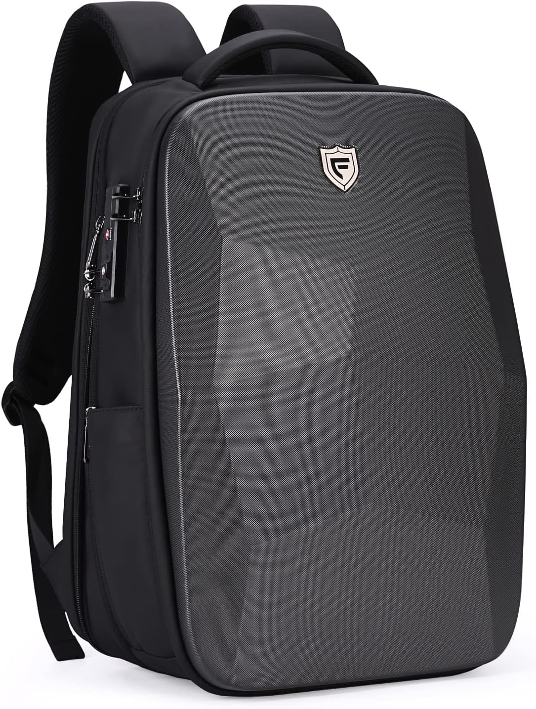 FENRUIEN Hardshell Backpack Expandable,Anti Theft Laptop Backpack for Men with USB Port,Water Resistant Computer Bag 17.3 Inch for Travel/Business