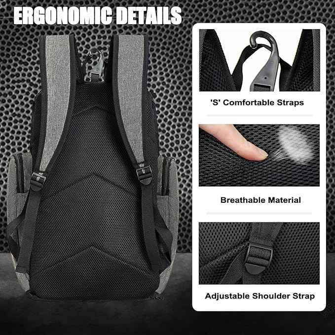 LARIPOP Basketball Backpack Bag with Ball Compartment Ventilated Shoe Compartment for Men Youth Soccer Volleyball Training