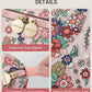 Aveniee Travel Makeup Bag for Women, Large Cosmetic Organizer with Open-Flat Design, Clear Divider & Handle - Waterproof PU Leather Toiletry Case (Floral Pattern)