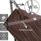 Tranquillo Universal Double Hammock with Stand Included for 2 Persons/Foldable Hammock Stand 600 lbs Capacity Portable Case - Inhouse, Outdoor, Camping, Brown