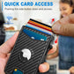 Airtag Wallet for Men,with Money Clip Gift Boxed,Slim Front Pocket Wallet RFID Blocking Metal Case Smart Pop-up Credit Card Holder in Magnetic Leather Flip