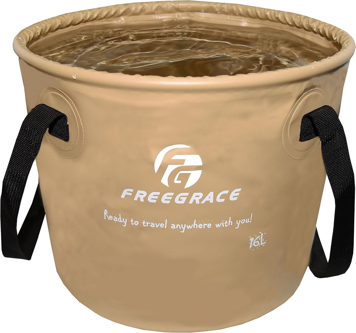 Premium Collapsible Bucket by Freegrace - Compact Portable Folding Water Container - Lightweight & Durable - Includes Handy Tool Mesh Pocket