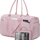 Women Weekender Travel Duffle Bag: Travel Duffel Overnight Bags with Shoe Compartment Large Carry on Tote Bag with Toiletry Bag Weekend Traveling Yoga Gym Hospital for Women with Wet Pocket Pink