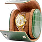 MR.OKAY Single Watch Travel Case-Classic Leather Watch Case With Superb Texture.(Portable Watch Roll Or Organizer For Storage And Display).Festival Gift For Men, All Handcrafted By Artisans