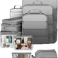 Veken 11 Set Compression Packing Cubes for Travel Essentials,Compressible Expandable Large Luggage Suitcase Organizer Bags for Clothing,Durable Space Saver Storage Bags with Toiletry Bags(Gray)