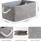 TheWarmHome Storage Bins Basket - Storage Baskets for Organizing Shelves,Home Closet Organizer for Book Shelf Organization,Fabric Storage Cubes,Medium Decorative Grey Basket Gift