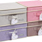 YueYue Foldable Fabric Closet Organizer Bins Box Storage - 4 Pack 12.4 X 12 X 6.7 Inch Storage Bins With Lids 4 Light Color Basket Boxes - Bins Storage Box Collapsible Cloth Home Lid