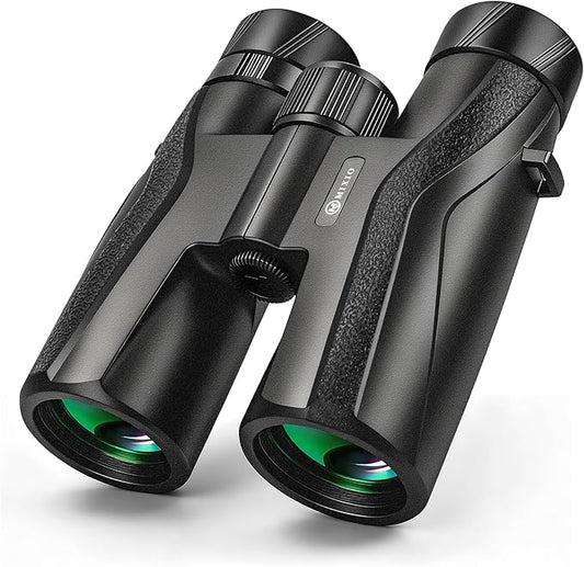 10x42 UHD Binoculars for Adults High Powered Waterproof Large View with Clear Vision & Compact Binocular Essentials for Hunting Camping Cruise Travel Bird Watching Sports