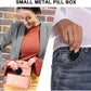 Pill Box 3 Compartment - Metal Travel Pill Case for Pocket or Purse, Portable Waterproof Medicine Pill Organizer Holder Daily Pill Container for Medication, Vitamin, Fish Oil