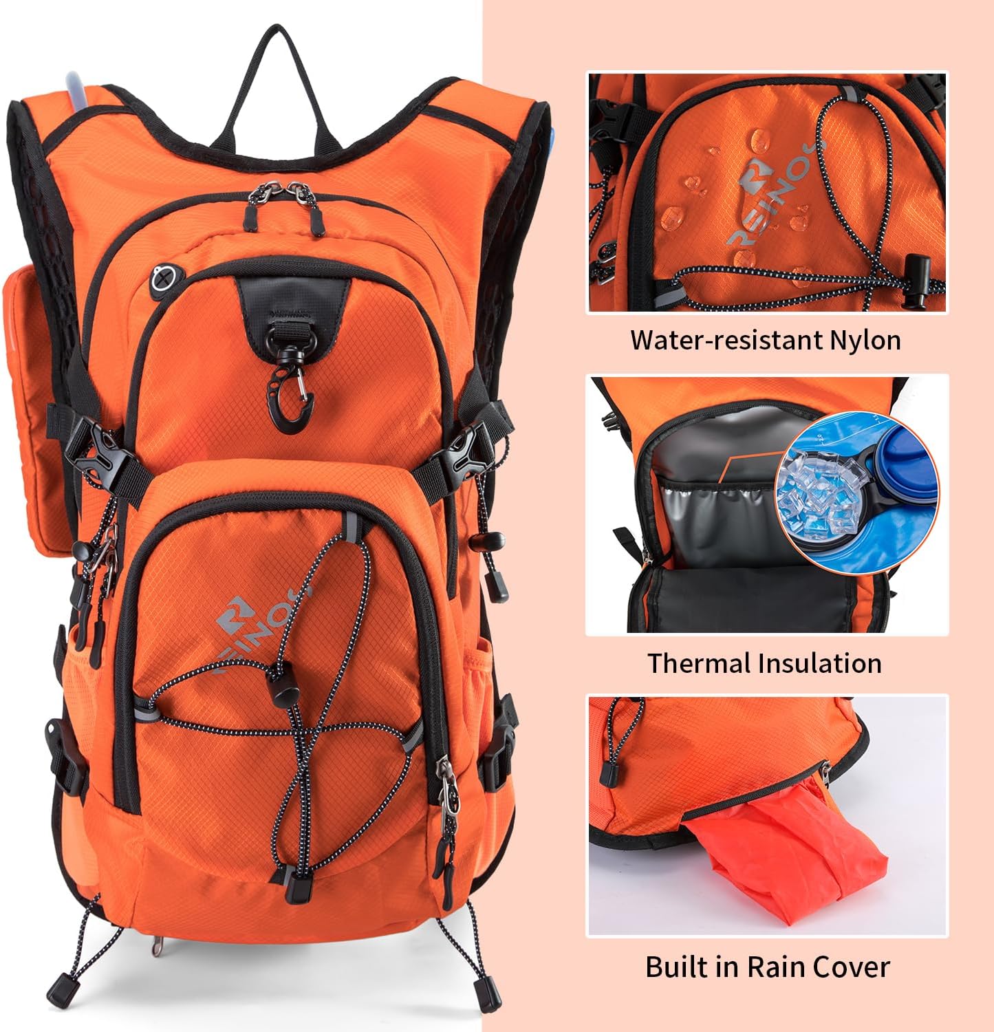 Hydration Backpack Pack with 2L Water Bladder 18L Hiking Backpack Women Men Lightweight Hydropack Insulated Daypack for Biking, Running, Festival - Roamly