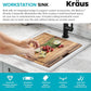 KRAUS Bellucci 18-inch Granite Workstation Drop In Top Mount Single Bowl Kitchen Sink in White with Accessories, KGTW12-18WH