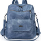 PU Leather Backpack Purse for Women Fashion Multipurpose Design Handbag Ladies Shoulder Bags Travel Backpack Blue