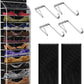 12 Pocket Over the Door Shoe Organizer,Reusable Breathable Large Mesh Bag Men's & Women's Sneaker Organizer,Shoe Organizer for Kids,Hanging Shoe Storage Hanging Bag (Black)