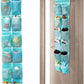 Over the Door Hanging Shoe Organizer, 12 Pockets, Turquoise