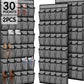 2PCS Over the Door Shoe Organizer with 30 Breathable Mesh Pockets - Large Capacity Closet Storage for Men & Women, Hanging Shoe Rack Organizer -Gray