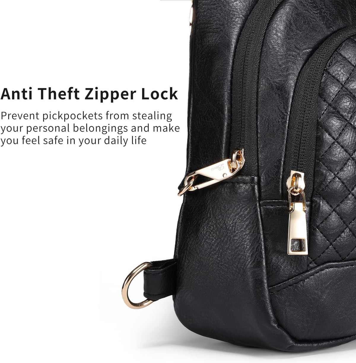 Crossbody Bags for Women Anti Theft Small Sling Handbag with Zipper Lock Vegan Leather RFID Blocking Chest Pure
