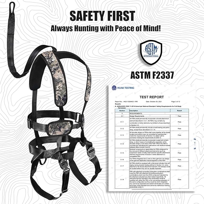 UIIHUNT Tree Stand Safety Harness: Lightweight Adjustable Hunting Harness